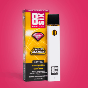 Maui Mamba THCa 2G Disposable displayed on a red background