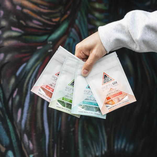 The Eighty Six collection of Delta-8 gummies