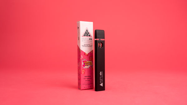 Cereal Killer disposable vape on a pink background