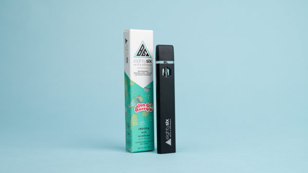 Ben & Jerry’s disposable vape on a blue background