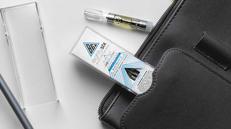 Blue Dream Delta-8 THC cartridge in a bag
